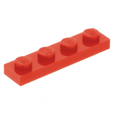 LEGO lapos elem 1x4, piros (3710)